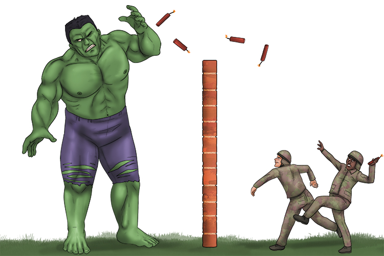 After overcoming the army and realising the Hulk could resist them, they decided to each start throwing dynamite at the comic (dynamic) book hero.